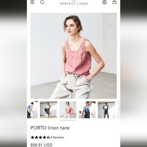 notPERFECTLINEN PORTO linen tank canyon clay small